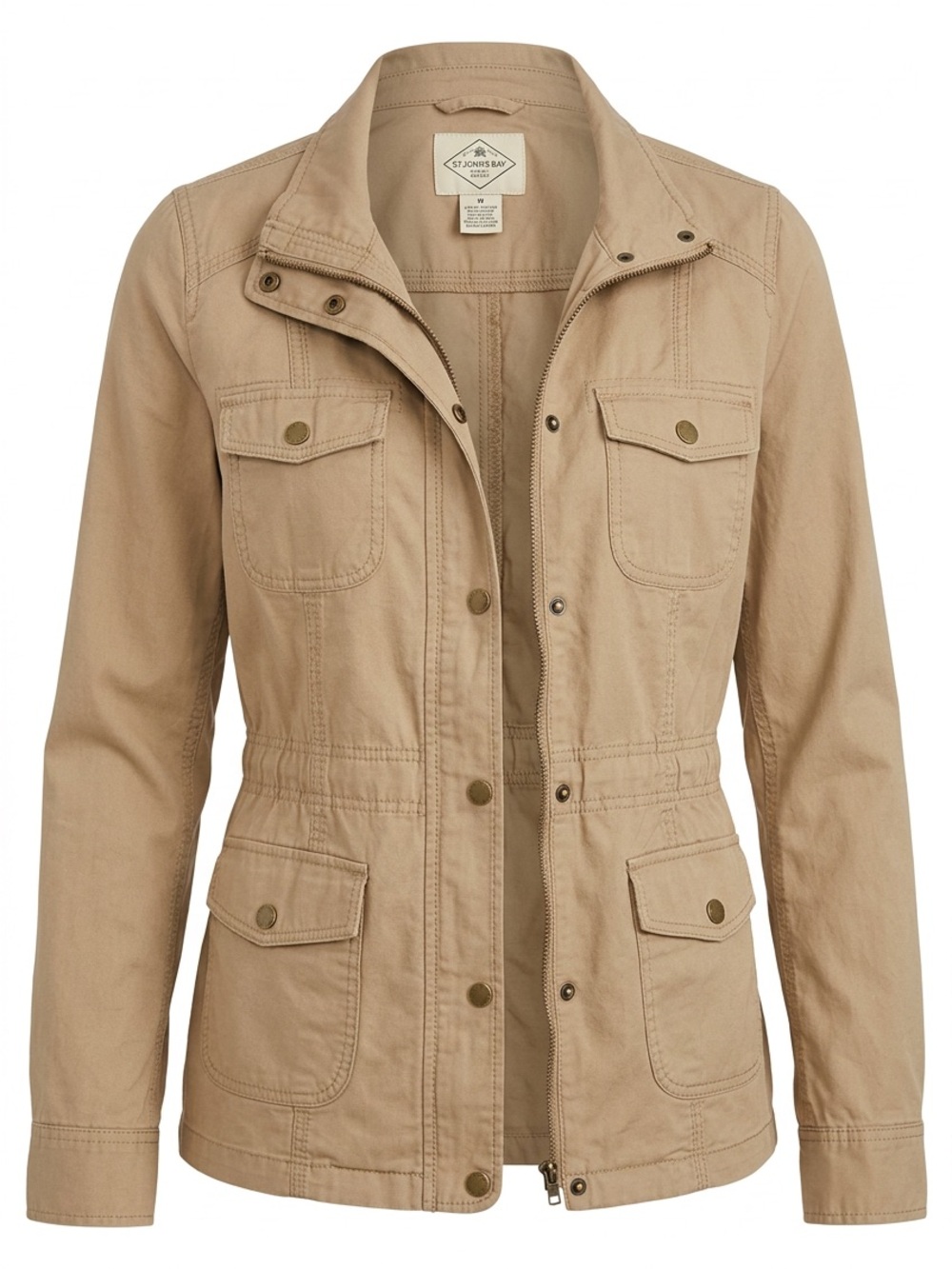 St. John's Bay Beige Utility Jacket with Flap Pockets